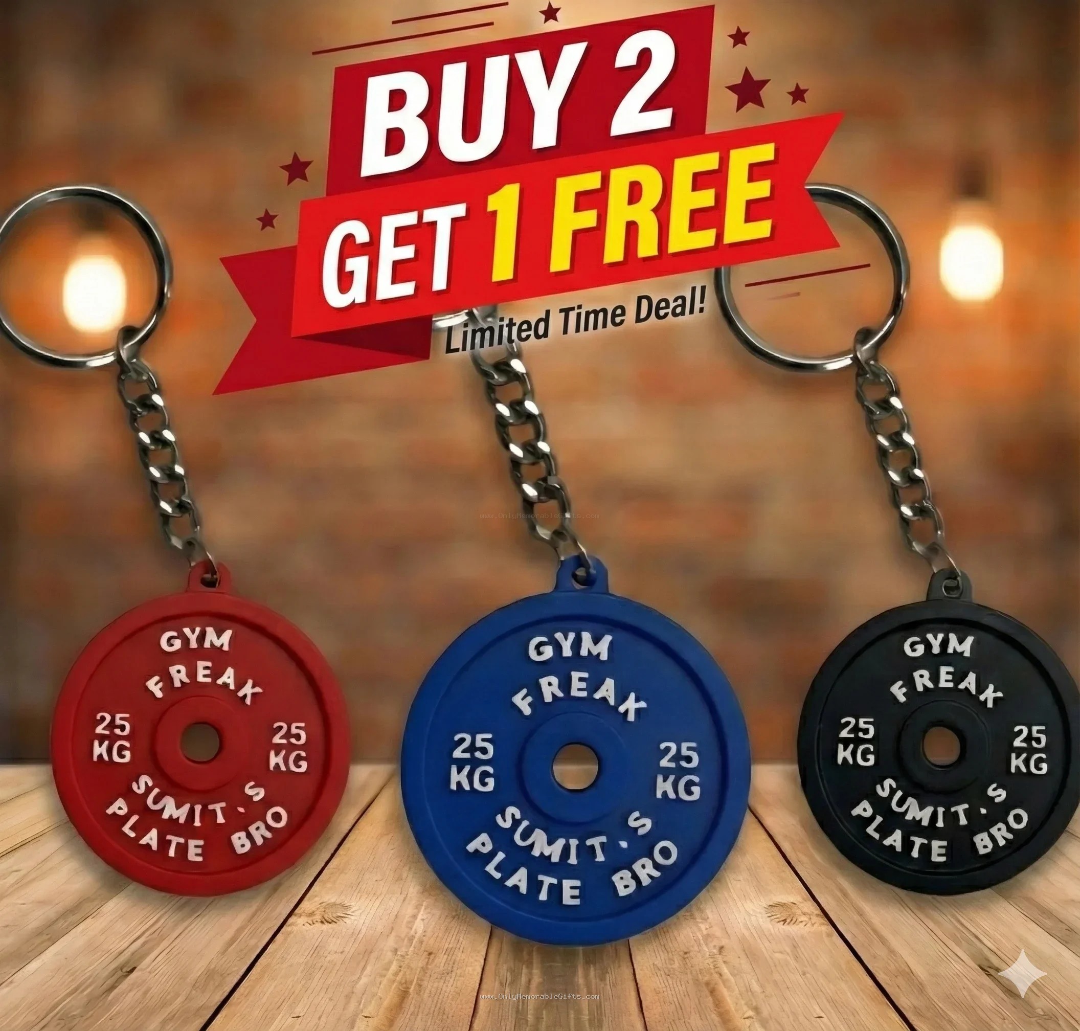 Customized Gym Plate Keychain