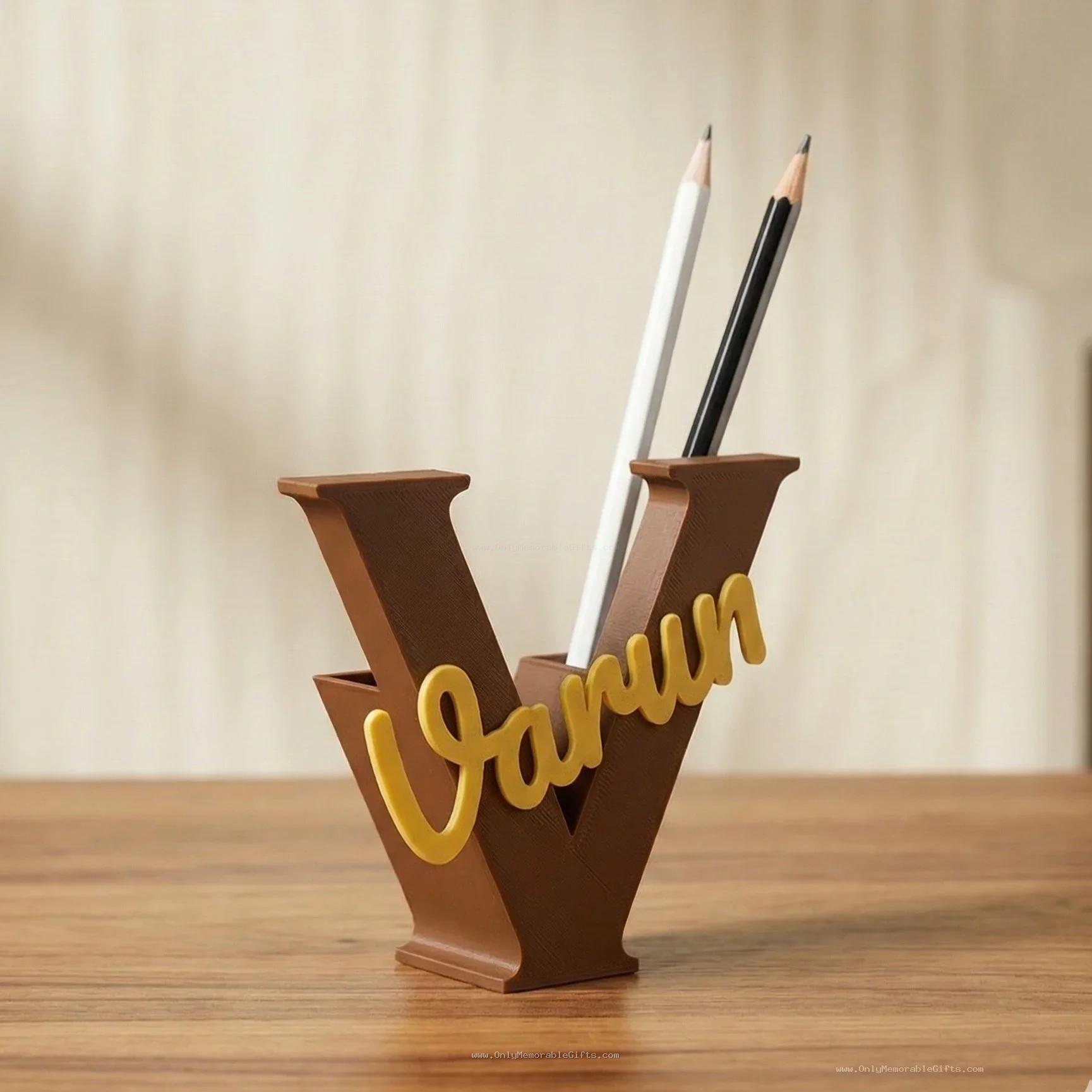 Personalized Alphabet Pen Stand | Custom Letter Desk Organizer with Name - Image 5