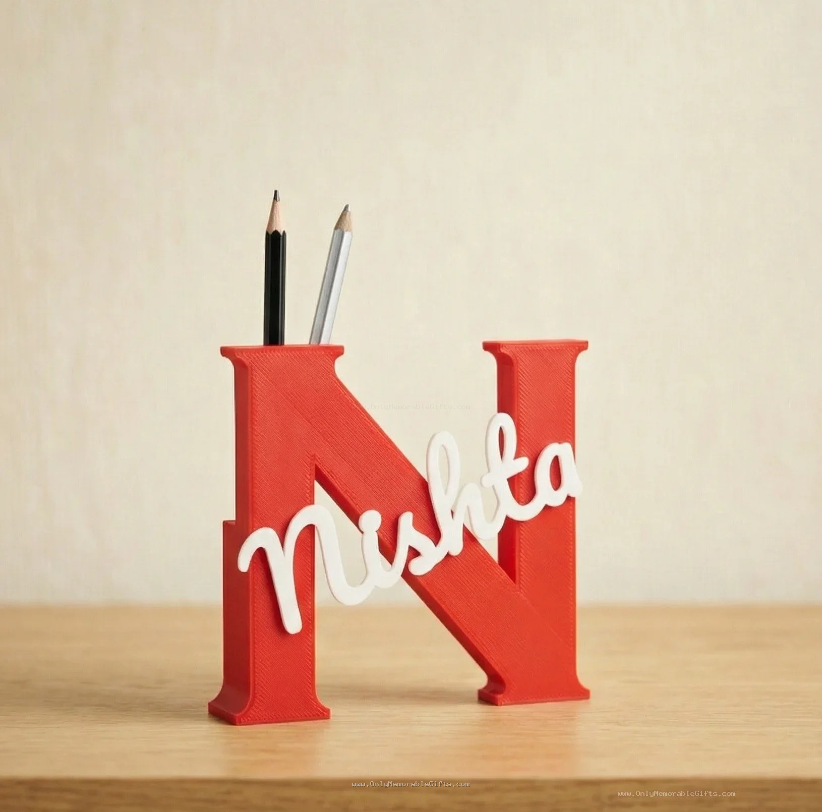 Personalized Alphabet Pen Stand | Custom Letter Desk Organizer with Name - Image 4