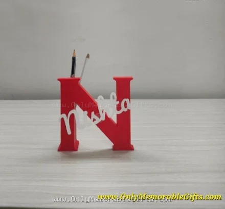 Personalized Alphabet Pen Stand | Custom Letter Desk Organizer with Name