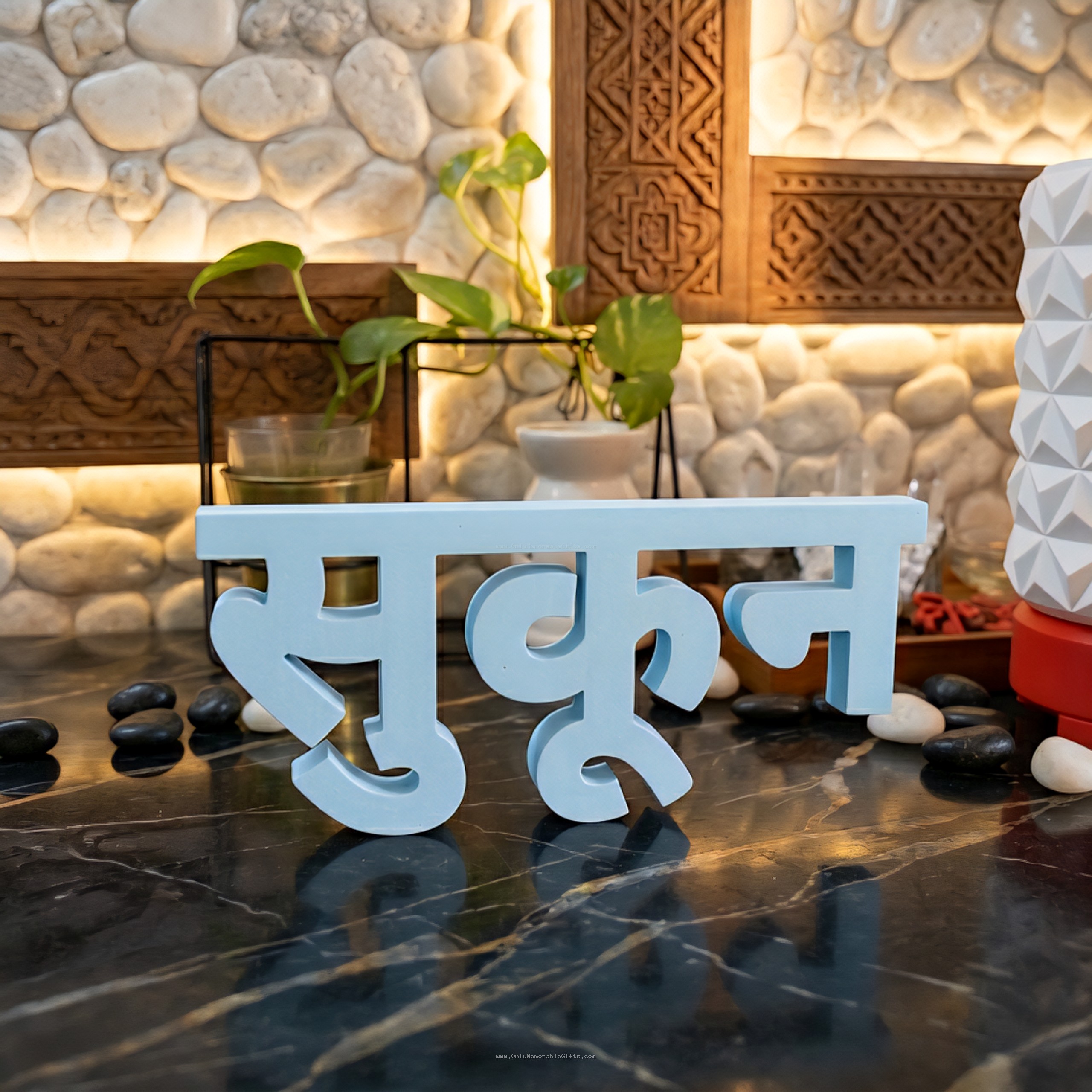 Contemporary Hindi typography home décor piece
