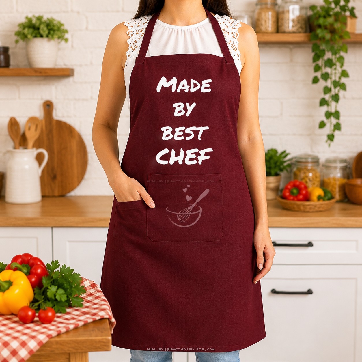 Baking apron with personalized text