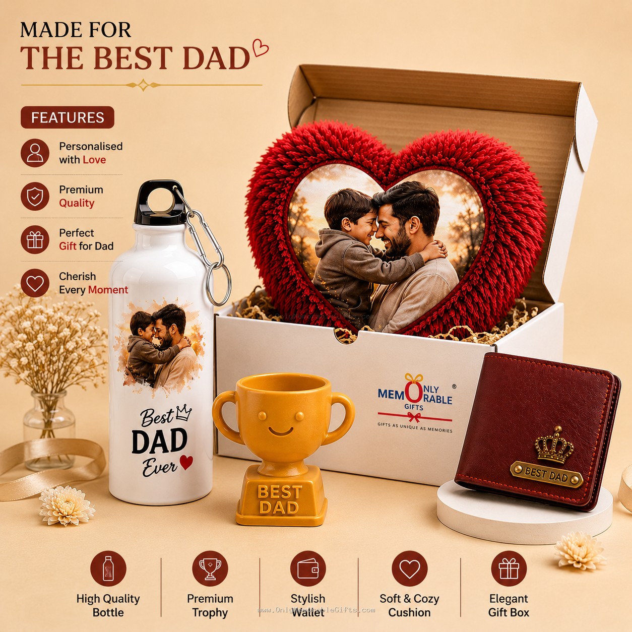 Best Dad personalized gift combo with custom photo products