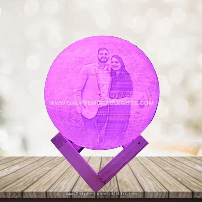 Personalized Multi-Color Lithophane Moon Lamp with Remote - Image 3