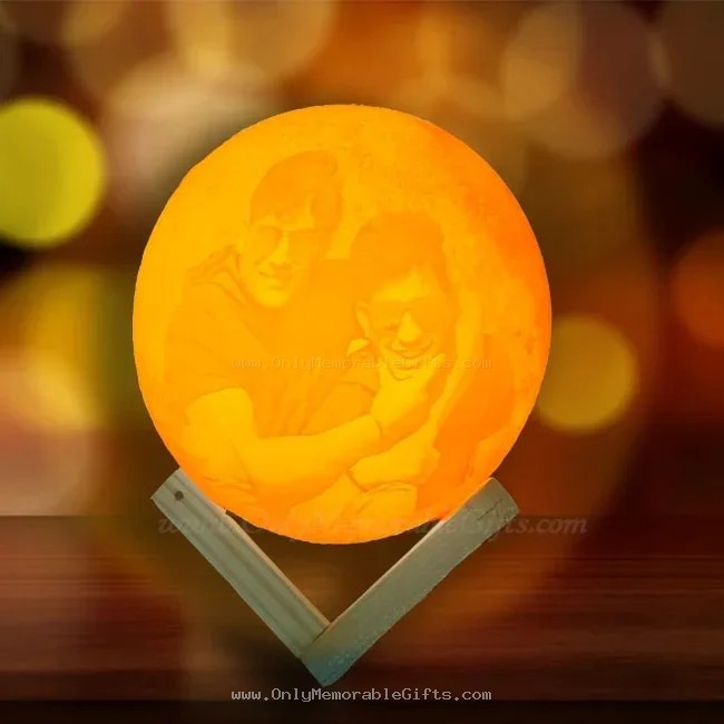 Personalized Multi-Color Lithophane Moon Lamp with Remote - Image 4