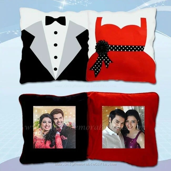 Personalized Him and Her cushion with couple photos