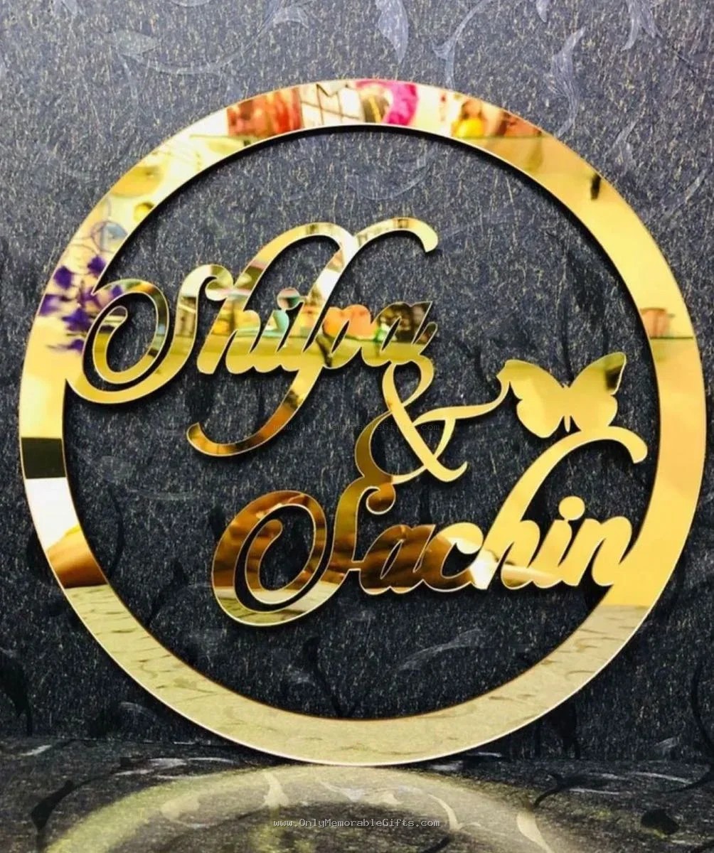 Personalized Acrylic Gold Ring Name Plate - Image 2