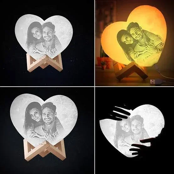 Alternative view of Personalized Heart Shape Lithophane Photo Lamp