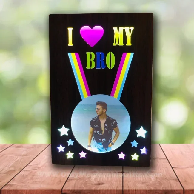 I Love My Bro Led Frame
