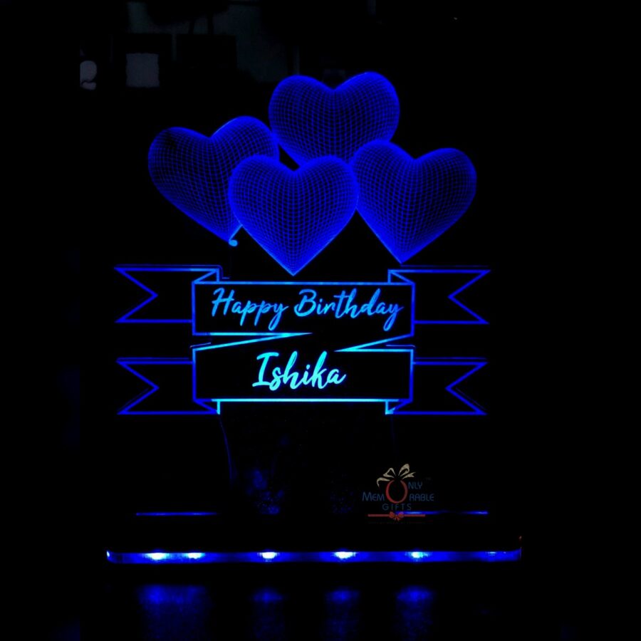 Alternative view of Happy birthday lamp