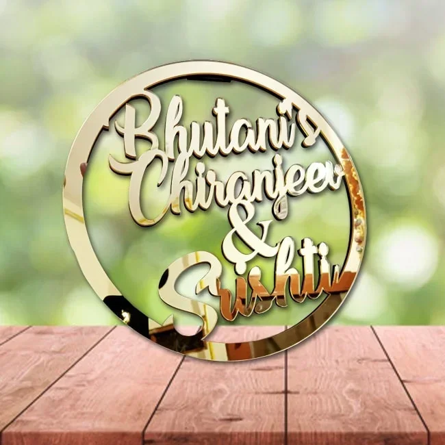 Personalized Acrylic Gold Ring Name Plate