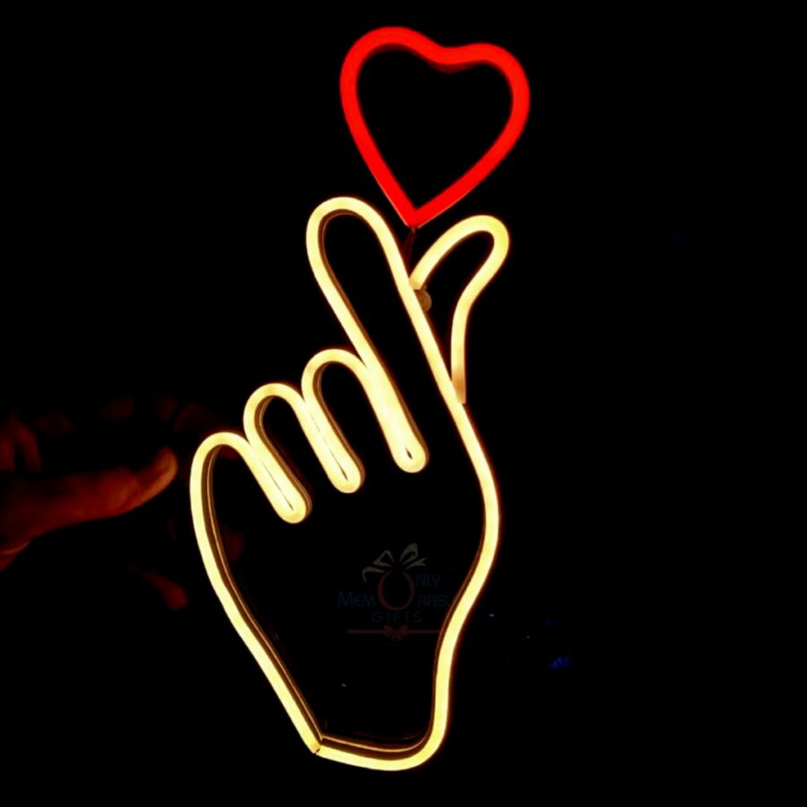 FINGER HEART NEON