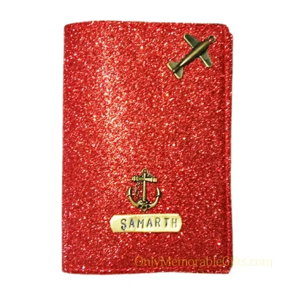Red Shimmery Passport Cover