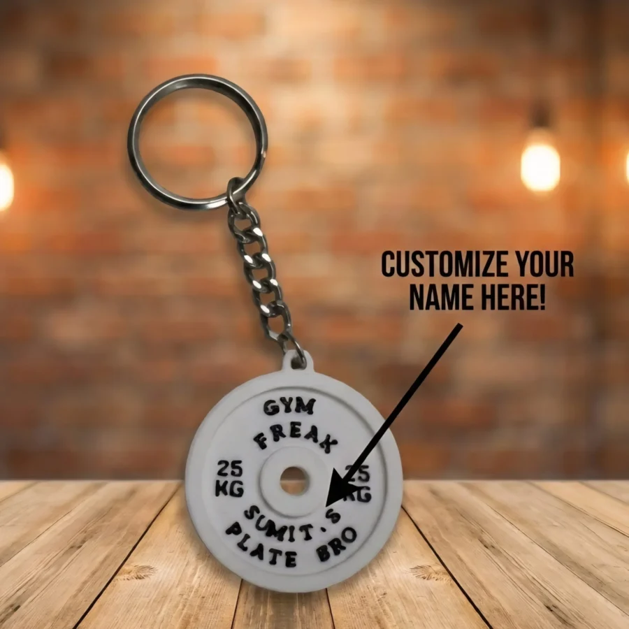 Alternative view of Customized Gym Plate Keychain