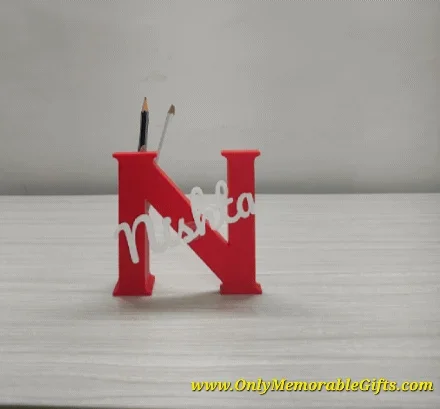 Personalized Alphabet Pen Stand | Custom Letter Desk Organizer with Name