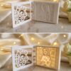 Custom 3D lithophane photo keychain with flip notebook design