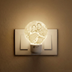 Personalized Lithophane Moon Lamp – Plug-In