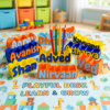 Personalized pen holder for study table with kid's name