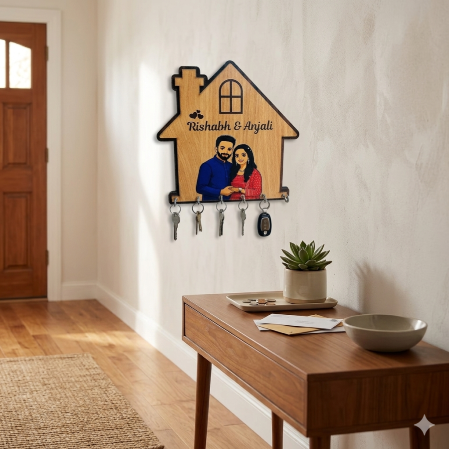 Custom wall mounted key hanger for home entrance
