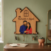 Personalized MDF wooden key holder with couple photo